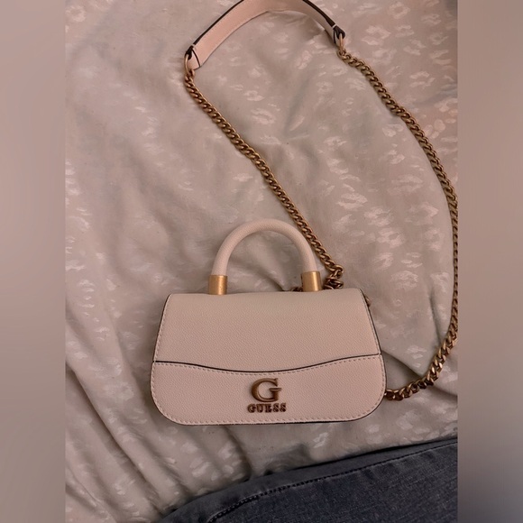 Guess Nelly micro mini flap crossbody leather bag with gold hardware - Picture 2 of 14